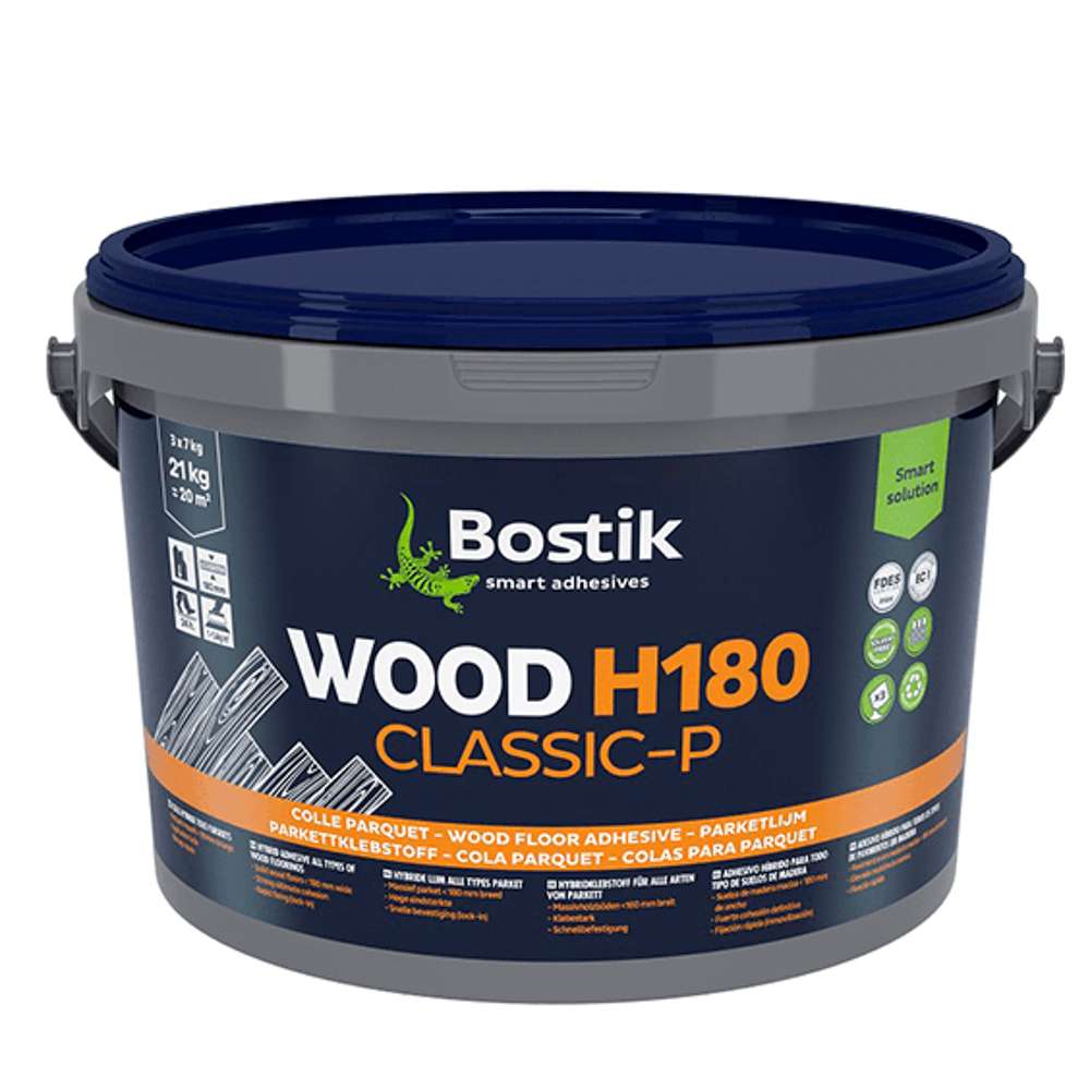 Клей Bostik Wood H180 Classic 1K для паркета гибридный MS-полимерный 21кг 30615918